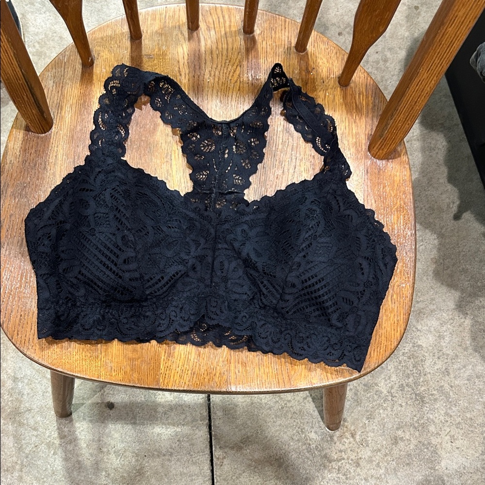 Lace Racerback Bralette - Black